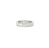 Asfour Crystal Band Ring With Baguette Zircon Stones In 925 Sterling Silver-RD0158-7